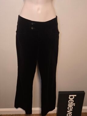 Banana Republic Sloan Fit Black Velvet Trousers Sz 2
